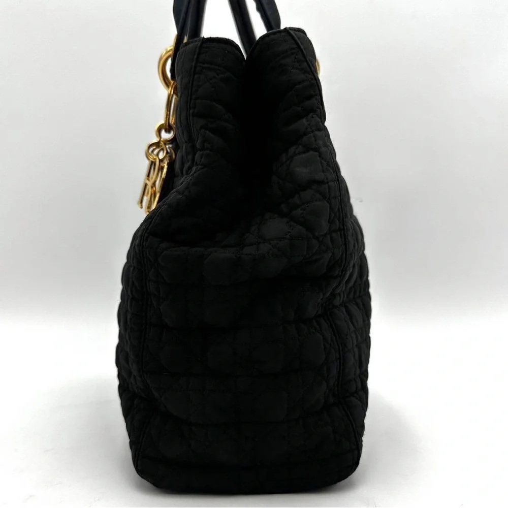 ❌SOLD❌Christian Dior Christian Dior Handbag Cannage Black Nylon Lady Dior - Picture 6 of 9